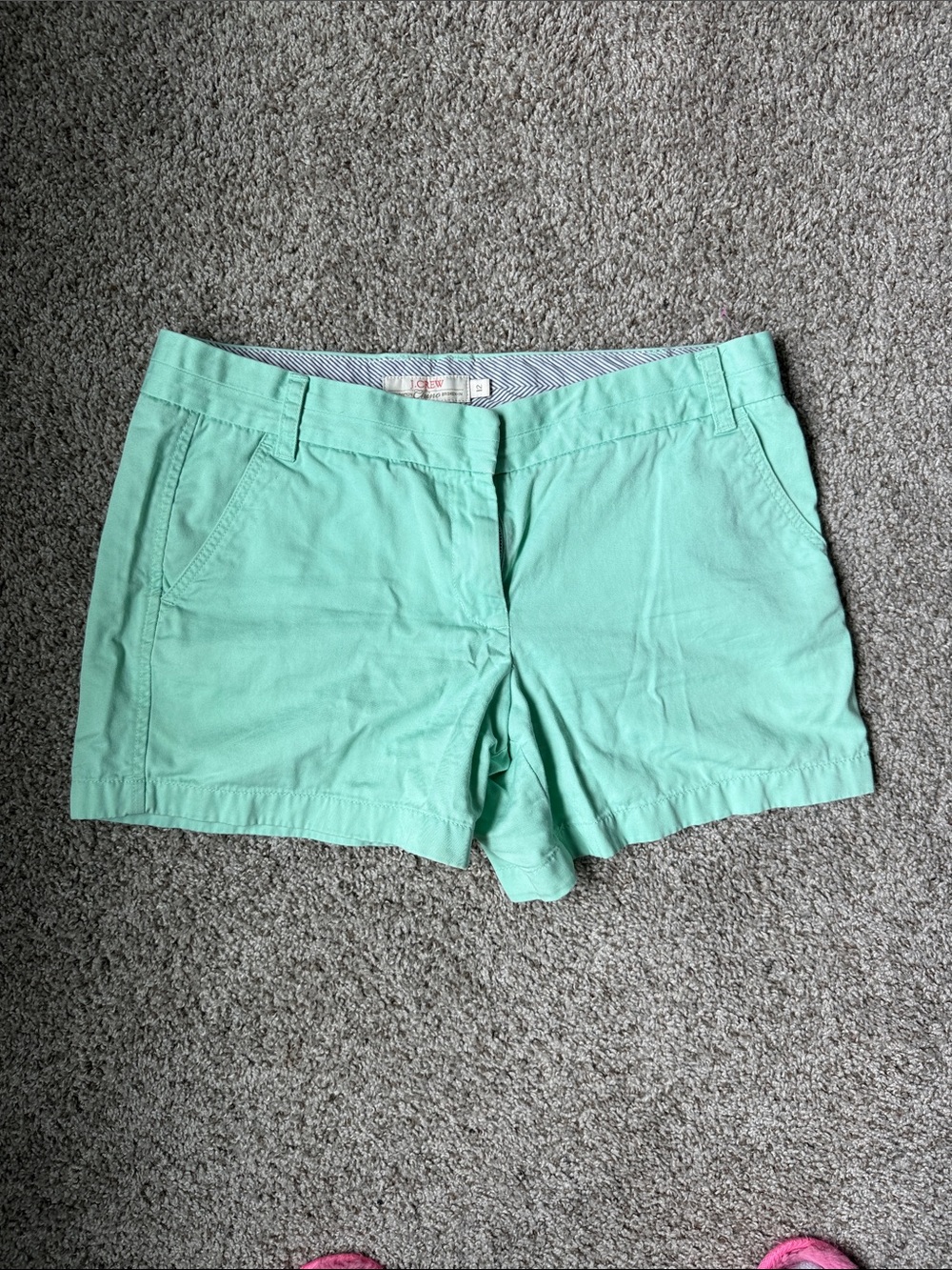 J. Crew Mint Green Mid-Rise Cotton Shorts